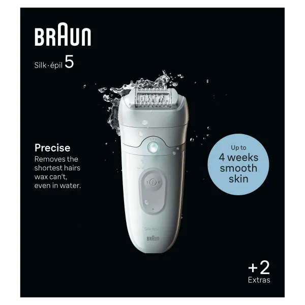 Braun Silk-épil 5, Epilátor na Jednoduché Odstraňovanie Chĺpkov, 5-011, Biela/Sivá