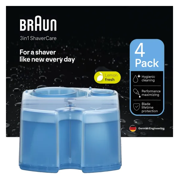 Braun 3 v 1 ShaverCare SmartCare Center Náhradná Náplň, Hygienické Čistenie, 4 ks
