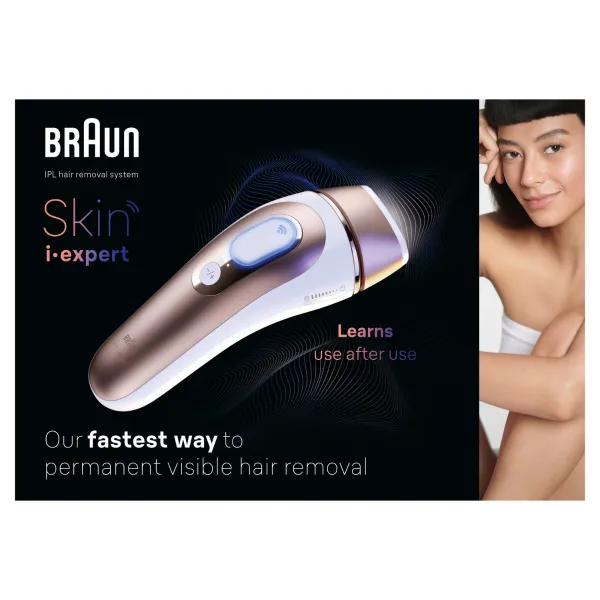 Braun Smart Skin Expert IPL7147 inteligentné IPL zariadenie na odstránenie chĺpkov na telo, tvár, oblasť bikín a podpazušia 1 ks