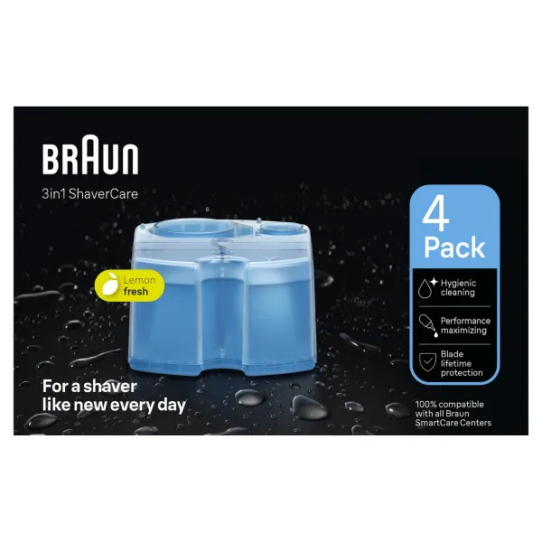 Braun 3 v 1 ShaverCare SmartCare Center Náhradná Náplň, Hygienické Čistenie, 4 ks