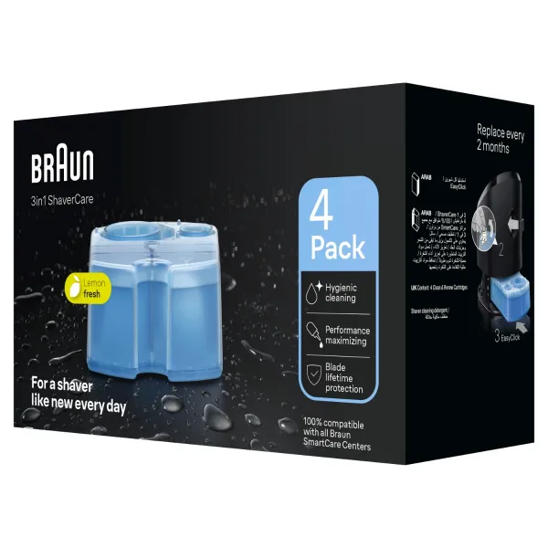 Braun 3 v 1 ShaverCare SmartCare Center Náhradná Náplň, Hygienické Čistenie, 4 ks