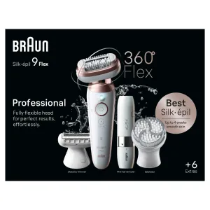 Braun Silk-épil 9 9360 Flex epilátor s plne flexibilnou hlavou na nohy, telo a podpazušie 1 ks