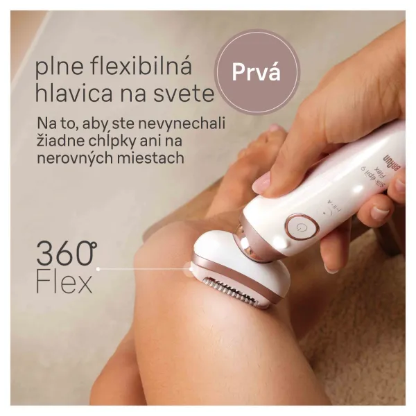 Braun Silk-épil 9 9360 Flex epilátor s plne flexibilnou hlavou na nohy, telo a podpazušie 1 ks