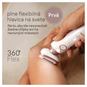 Braun Silk-épil 9 9360 Flex epilátor s plne flexibilnou hlavou na nohy, telo a podpazušie 1 ks