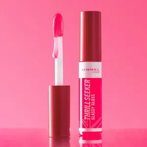 Rimmel Thrill Seeker Glassy Gloss lesk na pery pre väčší objem odtieň 100 Coco Suga 10 ml