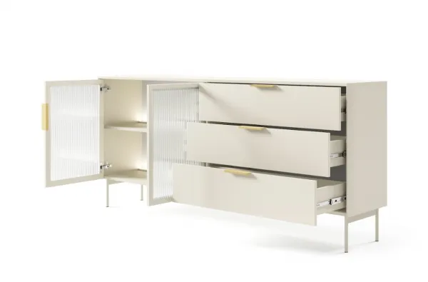 ArtLas Komoda NAIRE 2D3S s LED osvetlením | cashmere