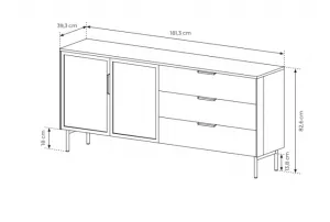 ArtLas Komoda NAIRE 2D3S s LED osvetlením | dub dunin
