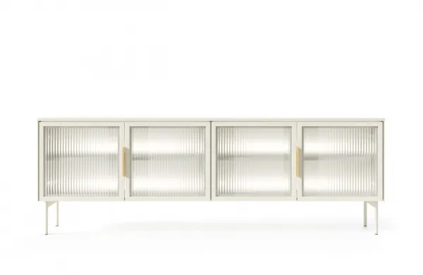 ArtLas Tv stolík NAIRE 4D s LED osvetlením | cashmere
