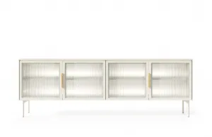ArtLas Tv stolík NAIRE 4D s LED osvetlením | cashmere
