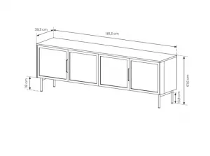 ArtLas TV stolík NAIRE 181 4D s LED osvetlením | dub dunin
