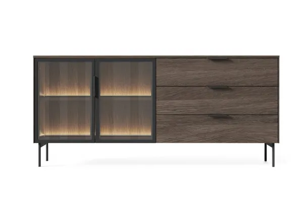 ArtLas Komoda NAIRE 2D3S s LED osvetlením | dub dunin
