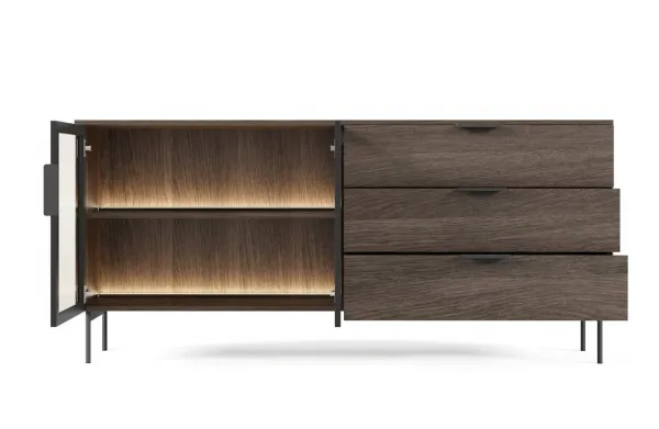 ArtLas Komoda NAIRE 2D3S s LED osvetlením | dub dunin