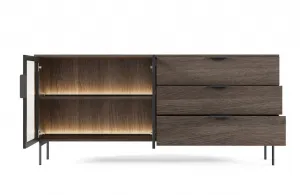 ArtLas Komoda NAIRE 2D3S s LED osvetlením | dub dunin