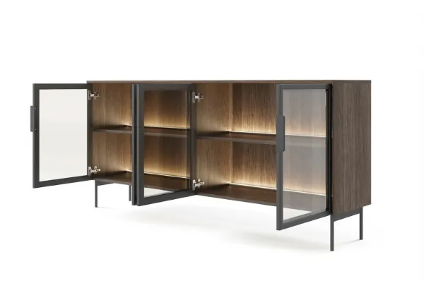 ArtLas Komoda NAIRE 4D 181 s LED osvetlením | dub dunin