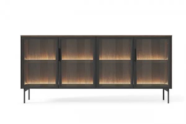 ArtLas Komoda NAIRE 4D 181 s LED osvetlením | dub dunin