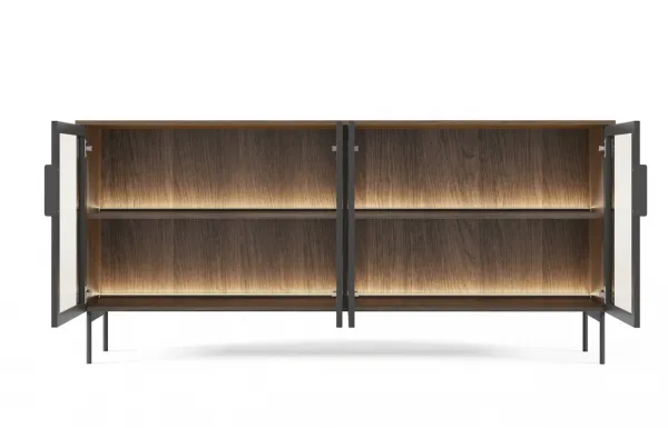 ArtLas Komoda NAIRE 4D 181 s LED osvetlením | dub dunin