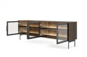 ArtLas TV stolík NAIRE 181 4D s LED osvetlením | dub dunin