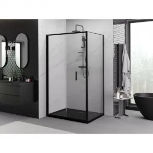 MEXEN/S - Exo sprchovací kút skladacie dvere 80 x 85, transparent, čierna 816-080-085-70-00