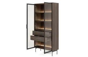 ArtLas Vitrína NAIRE 2D2S 91 s LED osvetlením | dub dunin