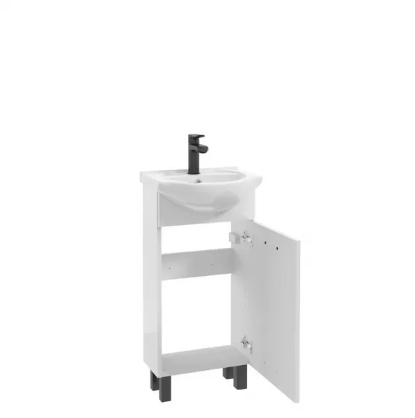 ArtDef Kúpeľňová skrinka NOVELTY White D40 s umývadlom Roberto | 40 cm
