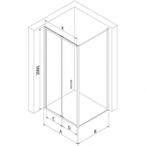 MEXEN/S - Exo sprchovací kút skladacie dvere 70 x 95, transparent, chróm 816-070-095-01-00