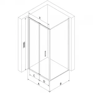 MEXEN/S - Exo sprchovací kút skladacie dvere 70 x 95, transparent, chróm 816-070-095-01-00