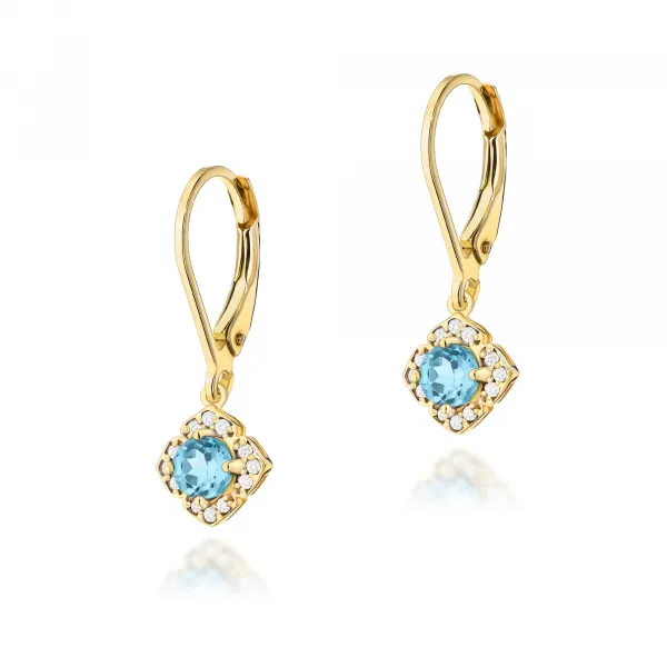 Blink-Blink Zlaté náušnice s diamantami a Topásom3330BDToB