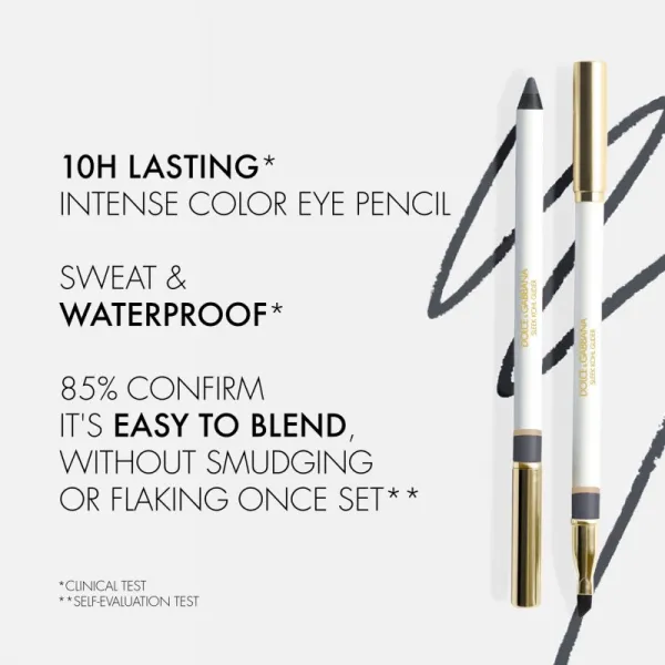 Dolce&Gabbana Classic Sleek Kohl Glider ceruzka na oči so štetčekom odtieň 01 Total Black - True Black 1.2 g