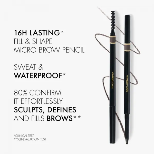 Dolce&Gabbana Classic Brow Restyler Pencil ceruzka na obočie s kefkou odtieň 05 Soft Brown Black - Cool Medium Grey Brown 0.09 g