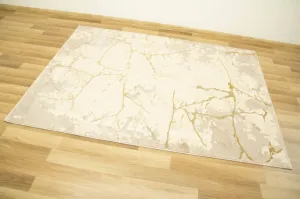 Koberec Allora Plus B919A Marmur Trojuholníky béžový / krémový / zlatý