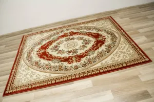 Koberec Super Rose 1898A ornament kvetinový, červený / krémový