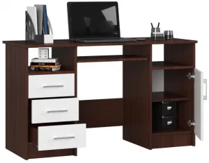 Ak furniture Volně stojící psací stůl Ana 124 cm wenge/bílý