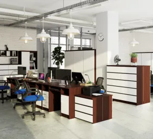 Ak furniture Volně stojící psací stůl Ana 124 cm wenge/bílý