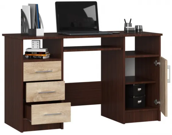 Ak furniture Volně stojící psací stůl Ana 124 cm wenge/dub sonoma