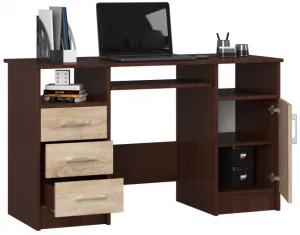 Ak furniture Volně stojící psací stůl Ana 124 cm wenge/dub sonoma