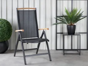Panama polohovateľná stolička čierna / teak