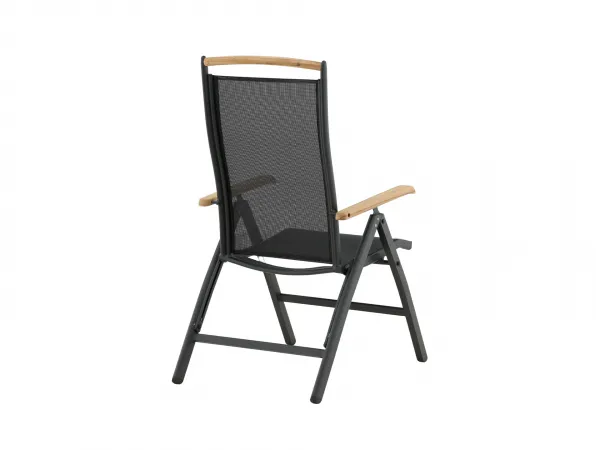 Panama polohovateľná stolička čierna / teak