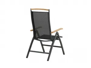 Panama polohovateľná stolička čierna / teak