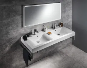 SAPHO - FLAVIA dvojumývadlo 140x50cm, liaty mramor, biela 68141