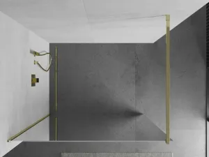 MEXEN/S - KIOTO Sprchová zástena WALK-IN 100x200 cm 8 mm, zlatá, zrkadlové sklo 800-100-101-50-50