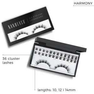 Nanolash DIY Eyelash Extensions trsové nalepovacie mihalnice bez uzlíka Harmony 36 ks