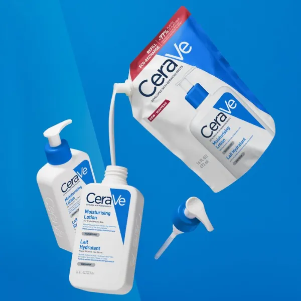 CeraVe Refill Moisturizing Lotion hydratačné mlieko na telo a tvár pre suchú až veľmi suchú pokožku náhradná náplň 473 ml