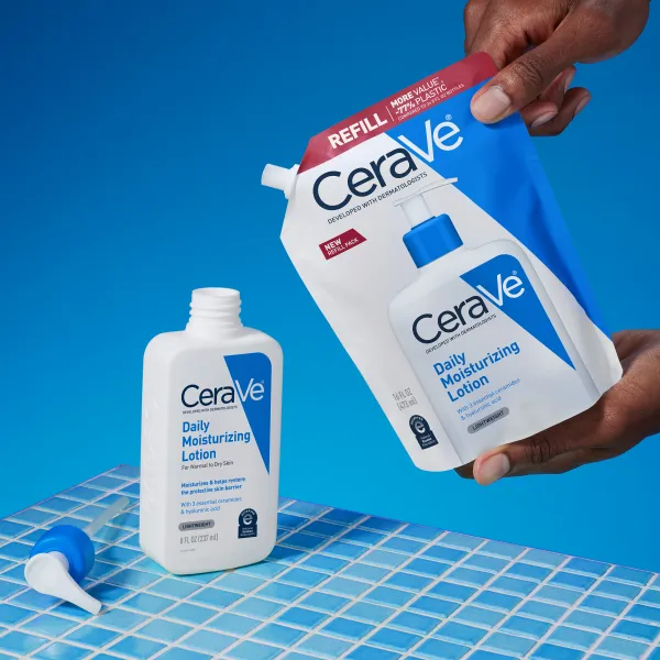 CeraVe Refill Moisturizing Lotion hydratačné mlieko na telo a tvár pre suchú až veľmi suchú pokožku náhradná náplň 473 ml