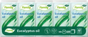 Tento Family Sensitive Eucalyptus Oil hygienické vreckovky 3 vrstvové 10 x 10 ks