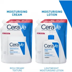 CeraVe Refill Moisturizing Cream hydratačný krém na tvár a telo pre suchú až veľmi suchú pokožku náhradná náplň 454 g