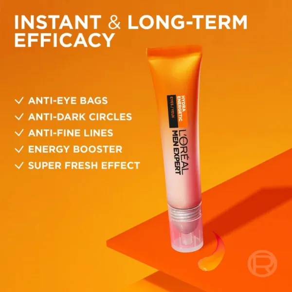L’Oréal Paris Men Expert Hydra Energetic očná starostlivosť proti opuchom a tmavým kruhom 10 ml