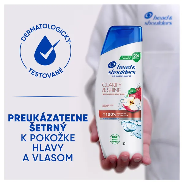 Head & Shoulders Clarify&Shine Apple Cider šampón proti lupinám 400 ml