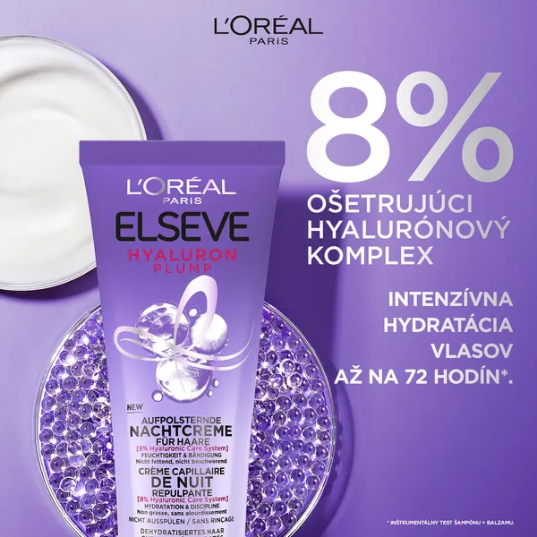 L’Oréal Paris Elseve Hyaluron Plump nočný hydratačný krém na vlasy 200 ml
