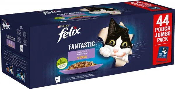 Felix Fantastic Multipack hovädzie/ kuracie/ losos/ tuniak v želé 44x85g