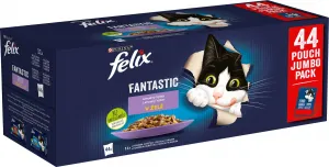 Felix Fantastic Multipack hovädzie/ kuracie/ losos/ tuniak v želé 44x85g